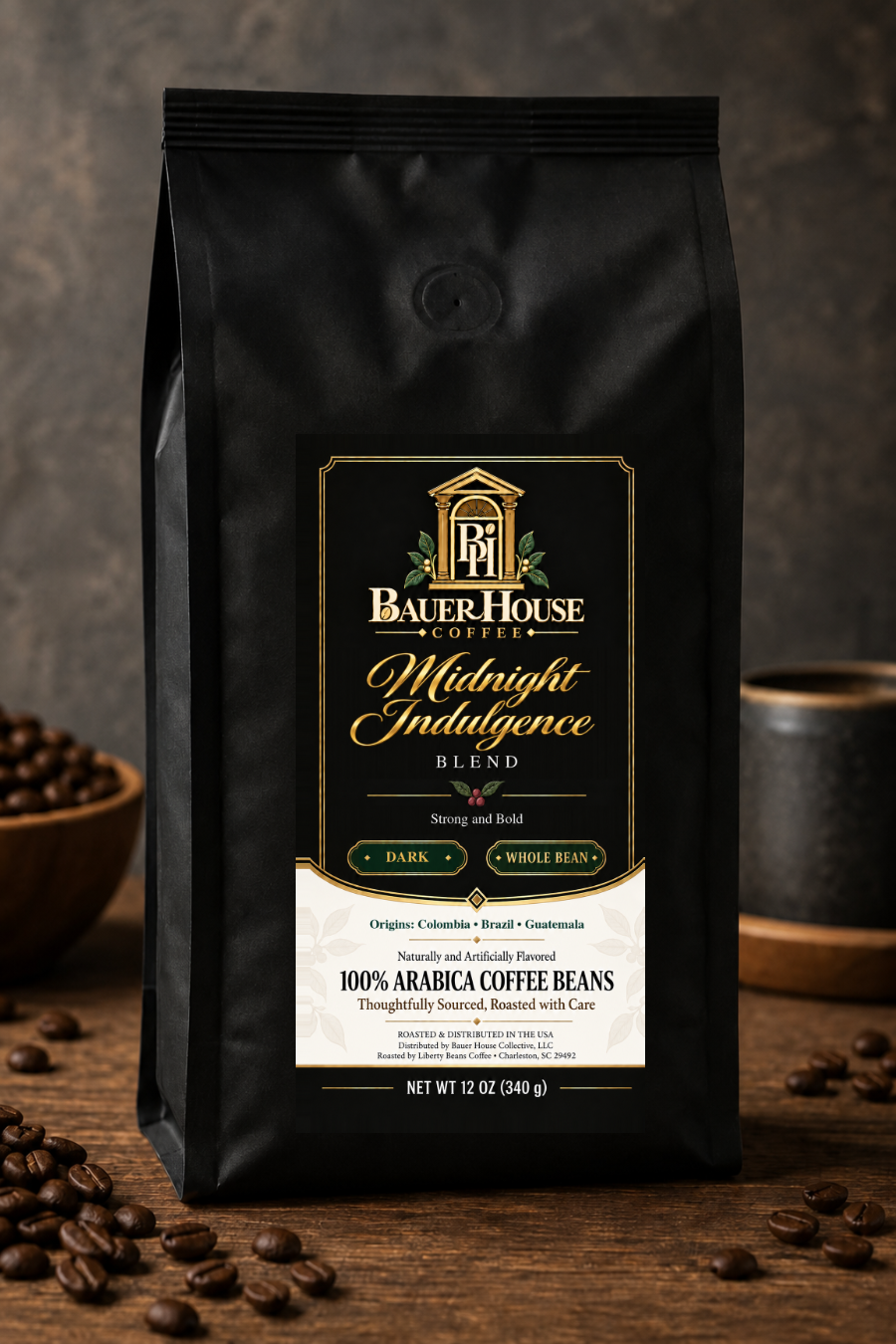 Midnight Indulgence private-label coffee bag