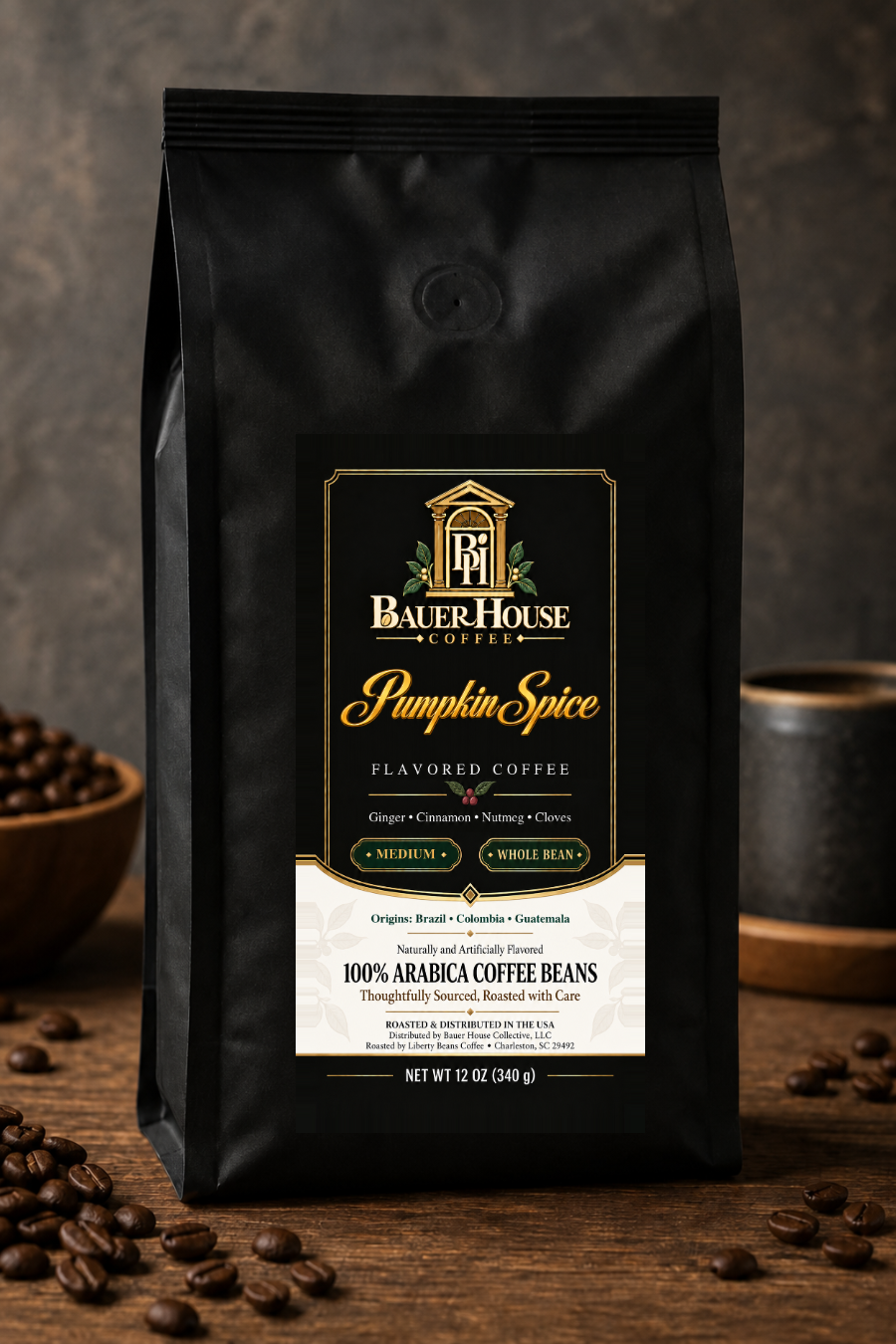 Pumpkin Spice private-label coffee bag